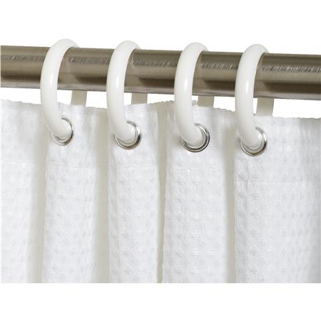 Zenith White Plastic Shower Curtain Hooks