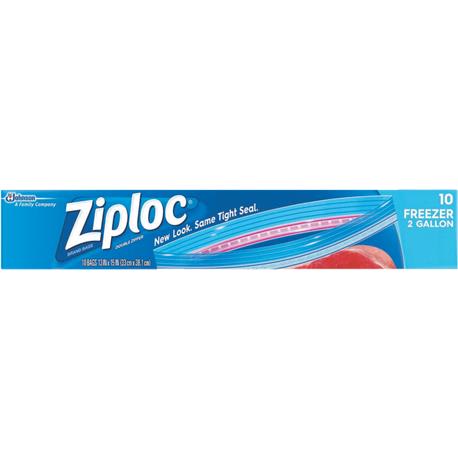 Ziploc 2 Gallon Freezer Bags, 10-Pack