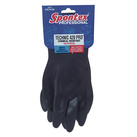 Spontex Technic Pro Black Neoprene Rubber Glove, Large