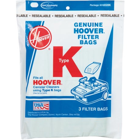 Hoover Type K Vacuum Bags, 3-Pack