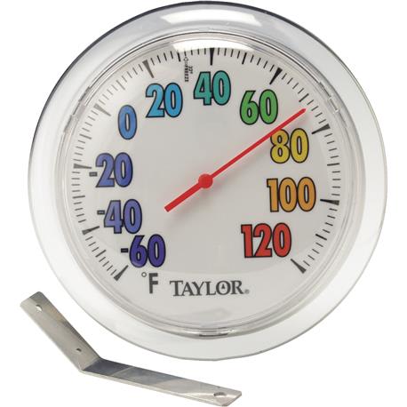 Taylor ColorTrack Dial Outdoor Wall Thermometer with Bracket, 60 - 120 deg.