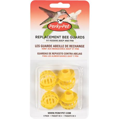 Perky-Pet Yellow Plastic Hummingbird Feeder Replacement Bee Guard, 4-Pack