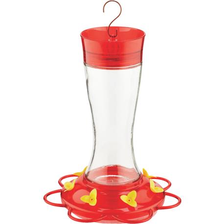 More Birds Garnet Glass Hummingbird Feeder, 20 oz.