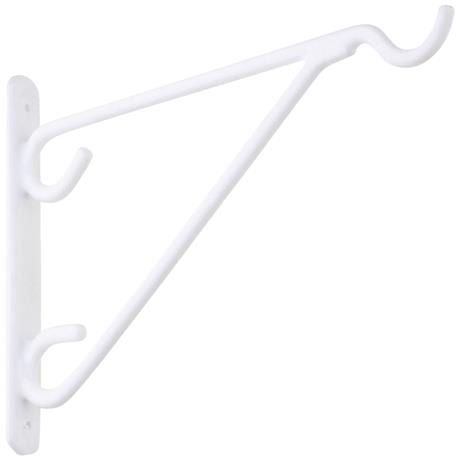 National White Vinyl-Coated Steel Plant Hanger Bracket, 8 in.