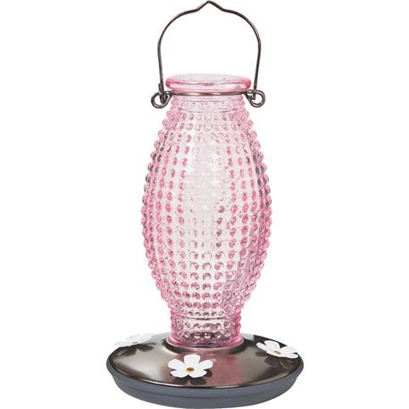 Perky-Pet Vintage Pink Hobnail Hummingbird Feeder, 16 oz.