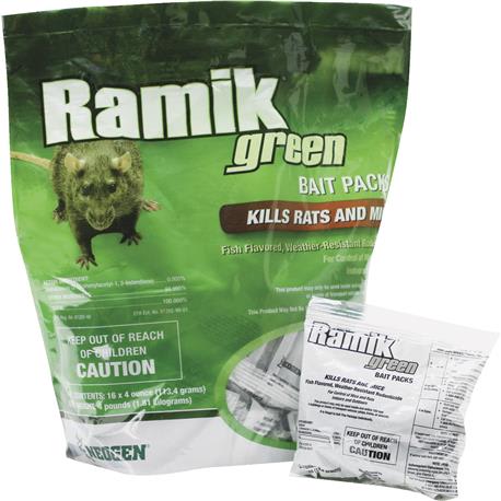 Ramik Green Pellet Rat & Mouse Poison Bait Packs, 16-Pack