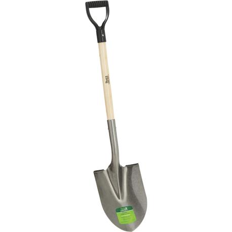 Best Garden Wood D-Handle Round Point Shovel, 28 in.