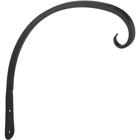 Panacea Black Powder-Coated Curved Wrought Iron Hanging Plant Bracket, 8 in.