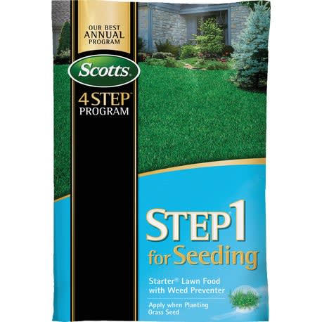 Scotts 4 Step Program Step 1 Seeding Starter Lawn Food with Crabgrass & Weed Prevention, 21.62 lbs.