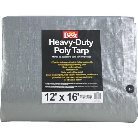 Do it Best Silver Woven Heavy-Duty Silver Poly Tarp, 12 x 16 ft.