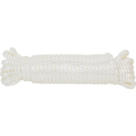 Do it Best White Twisted Nylon Packaged Rope, 3/8 In. x 50 Ft.