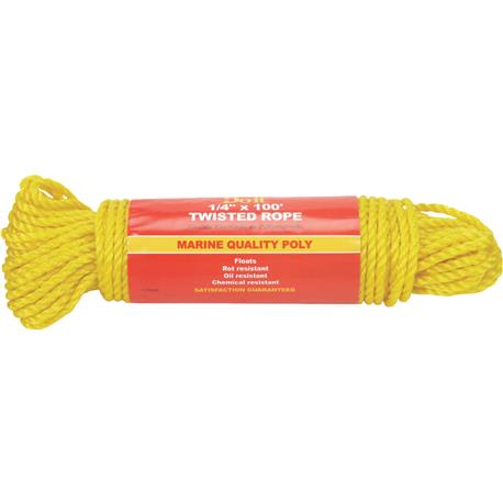 Do it Best Yellow Twisted Polypropylene Packaged Rope, 1/4 In. x 100 Ft.