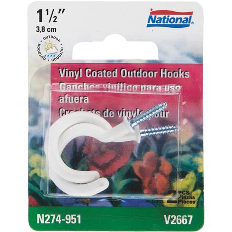 National Hardware National White Vinyl-Coated Ceiling Hook (2-Pack)