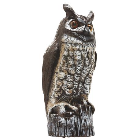 Gardeneer Natural Enemy Scarecrow Great Horned Owl Pest Deterrent Decoy, 16"