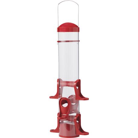 Stokes Select Red Plastic Seed Tube Bird Feeder, 1.6 lb. Capacity