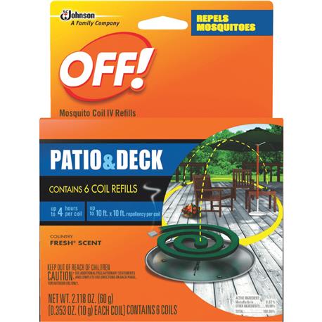 OFF! Patio & Deck Coil Mosquito Repellent Refills, 6-Pack