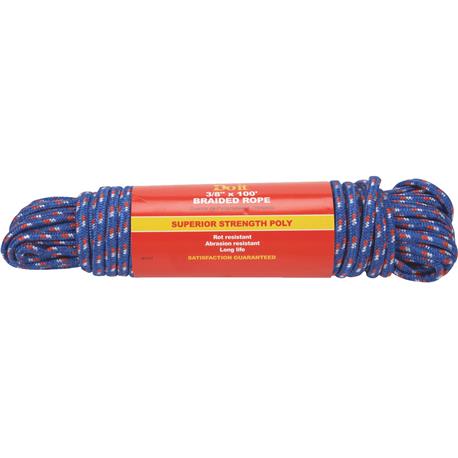 Do it Best Assorted Colors Double Braided Polypropylene Packaged Rope, 3/8 In. x 100 Ft.