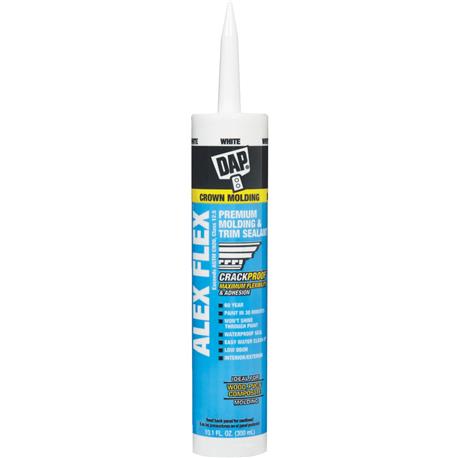 DAP Alex Flex White Premium Molding & Trim Acrylic Latex Sealant, 10.1 oz.