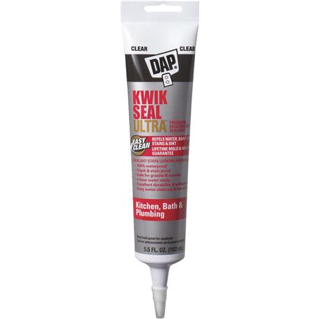 DAP Kwik Seal Clear Ultra Kitchen & Bath Sealant with Silicone, 5.5 oz.