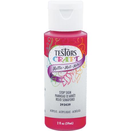 Testors Stop Sign Acrylic Matte Craft Paint, 2 oz.