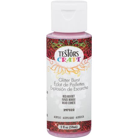 Testors Red Rocket Acrylic Glitter Craft Paint, 2 oz.