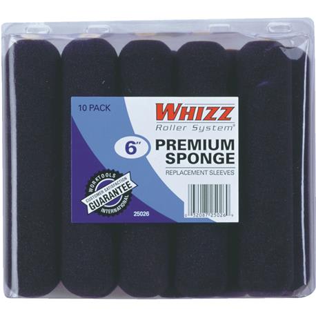 Whizz Premium Black Mini Foam Roller Cover, 6 x 1/4 in., 10-Pack