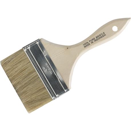 Flat Chip Natural Bristle Paint Brush, 4 in.