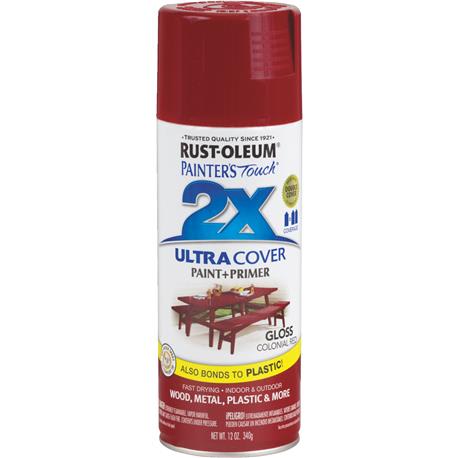 Rust-Oleum Painters' Touch 2X Colonial Red Gloss Spray Paint + Primer, 12 oz.