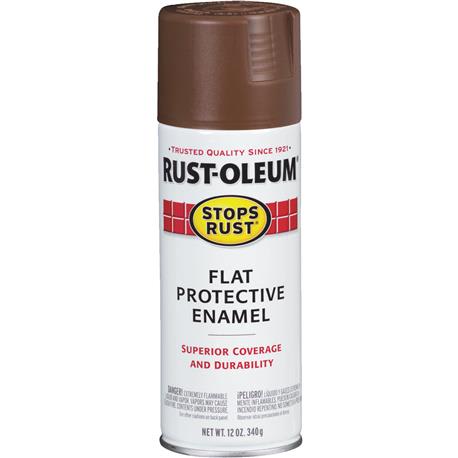 Rust-Oleum Brown Flat Protective Enamel Spray Paint, 12 oz.