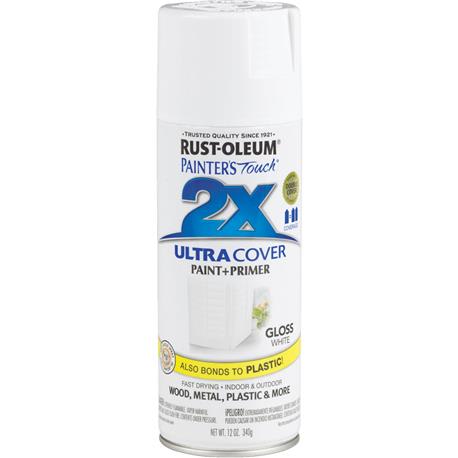 Rust-Oleum Painters' Touch 2X White Gloss Spray Paint & Primer, 12 oz.