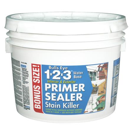 Zinsser Bulls Eye 1-2-3 White Water Base Stain Blocking Primer, 2.5 Gallon