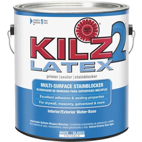 KILZ White Latex Interior & Exterior Sealer Stain Blocking Primer, 1 Gallon