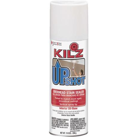 KILZ White Upshot Overhead Stain Sealer Spray, 10 oz.