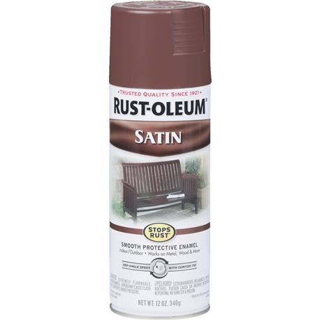 Rust-Oleum Chestnut Brown Protective Enamel Satin Spray Paint, 12 oz.