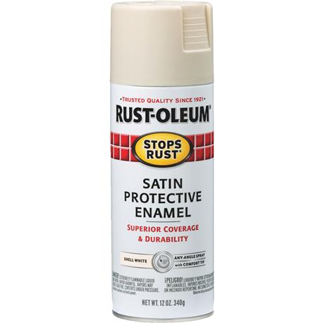 Rust-Oleum 12 oz Stops Rust Satin White Spray Paint