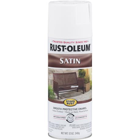 Rust-Oleum White Satin Spray Paint, 12 oz.