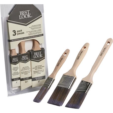 Best Look 3-Piece Polyester Paint Brush Set