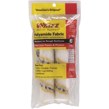 Whizz Gold Stripe 6 x 1/2 in. Refill Woven Fabric Roller Cover, 2-Pack