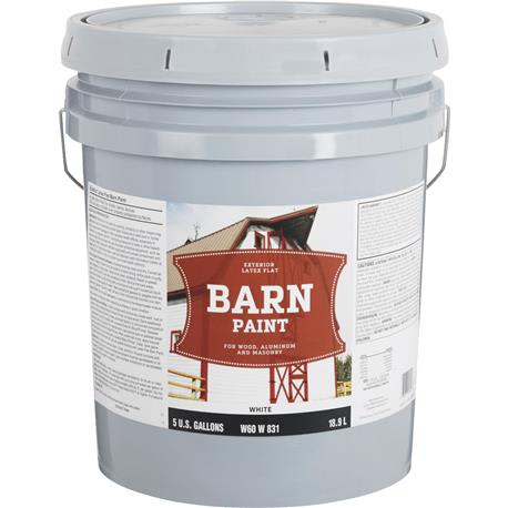 Do it Best White Exterior Latex Flat Barn Paint, 5-Gallon