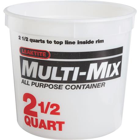 Leaktite Multi-Mix All Purpose Mixing & Storage Container, 2-1/2 Quart