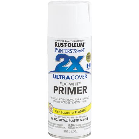 Rust-Oleum 2X Flat White Spray Primer. 12 oz.