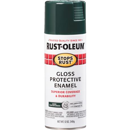 Rust-Oleum Dark Hunter Green Gloss Protective Enamel Spray Paint, 12 oz.