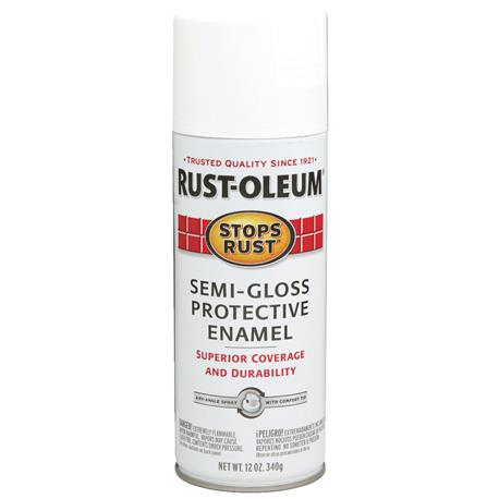 Rust-Oleum White Semi-Gloss Protective Enamel Spray Paint, 12 oz.