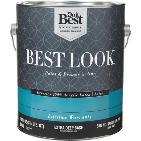 Best Look 1-gal. Extra Deep Base Exterior Latex Satin Paint & Primer In One