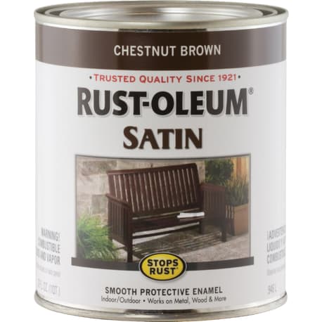 Rust-Oleum Satin Chestnut Brown Protective Rust Control Enamel, 1 Quart