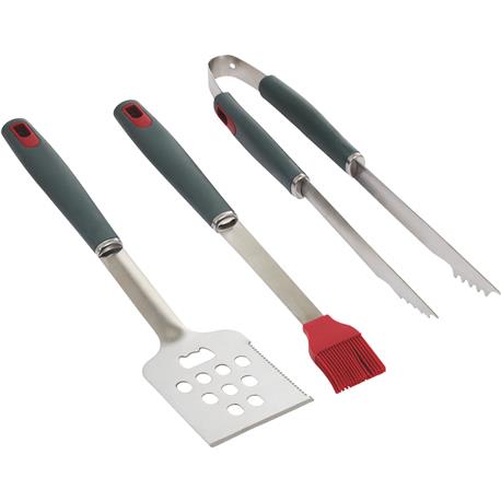 GrillPro Resin Handle Stainless Steel BBQ Tool Set, 3 Piece