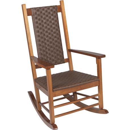 Jack Post Knollwood Natural Wood Woven Rocking Chair, 27 x 42 in.