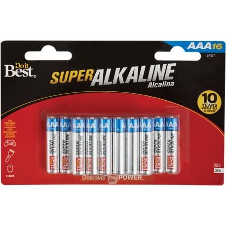 Do it Best AAA Alkaline Battery, 16-Pack