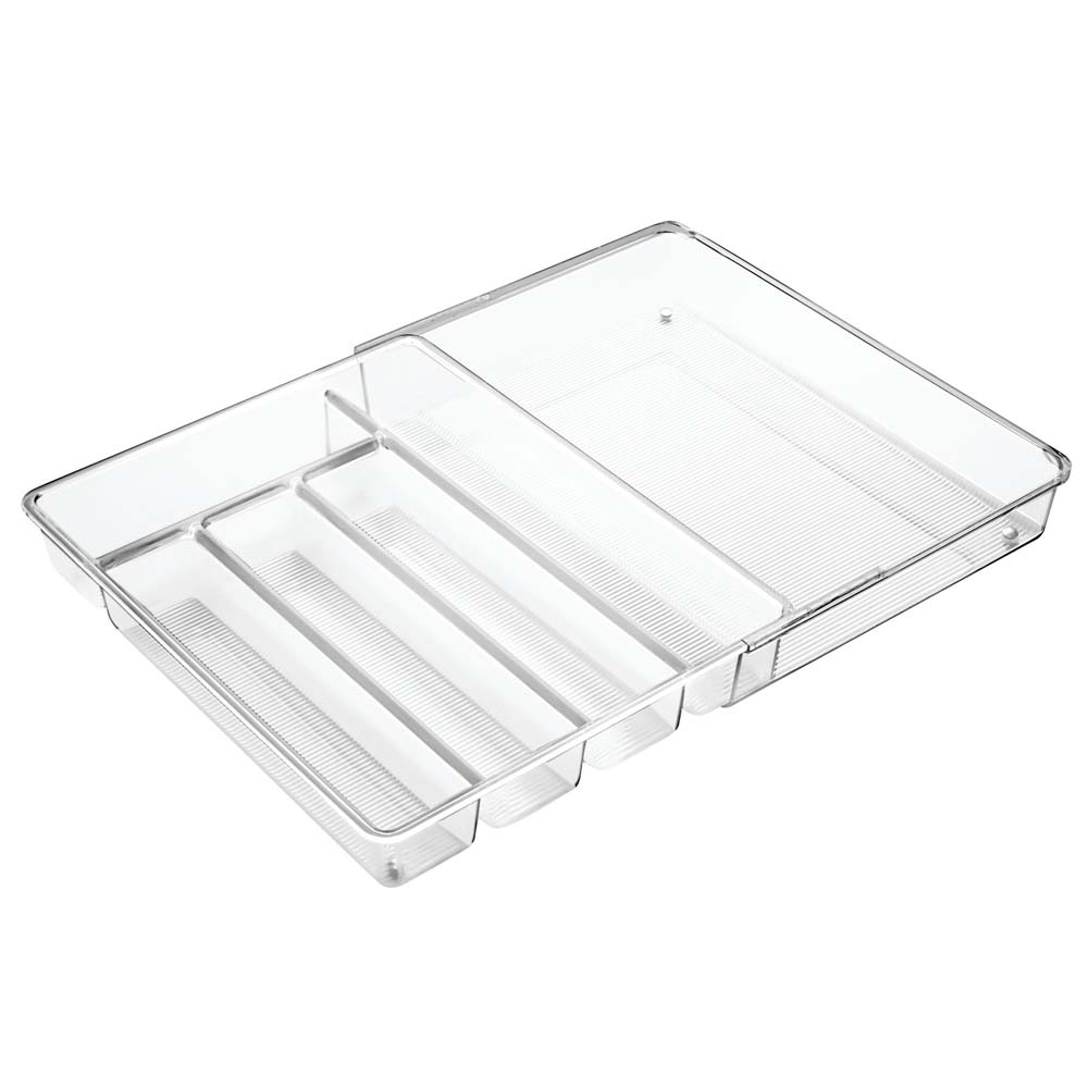 Interdesign 57430 Linus Clear Expandable Cutlery Organizer
