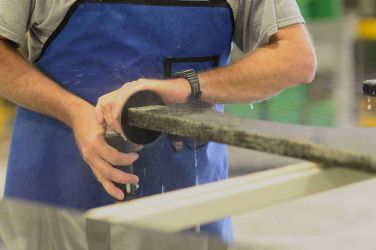 Countertop Fabrication - Sanding